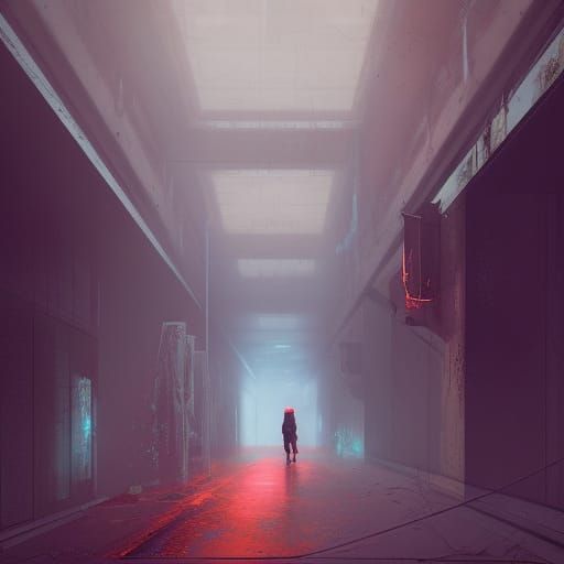 Endless Cyberpunk Hallway in Photorealistic HDR