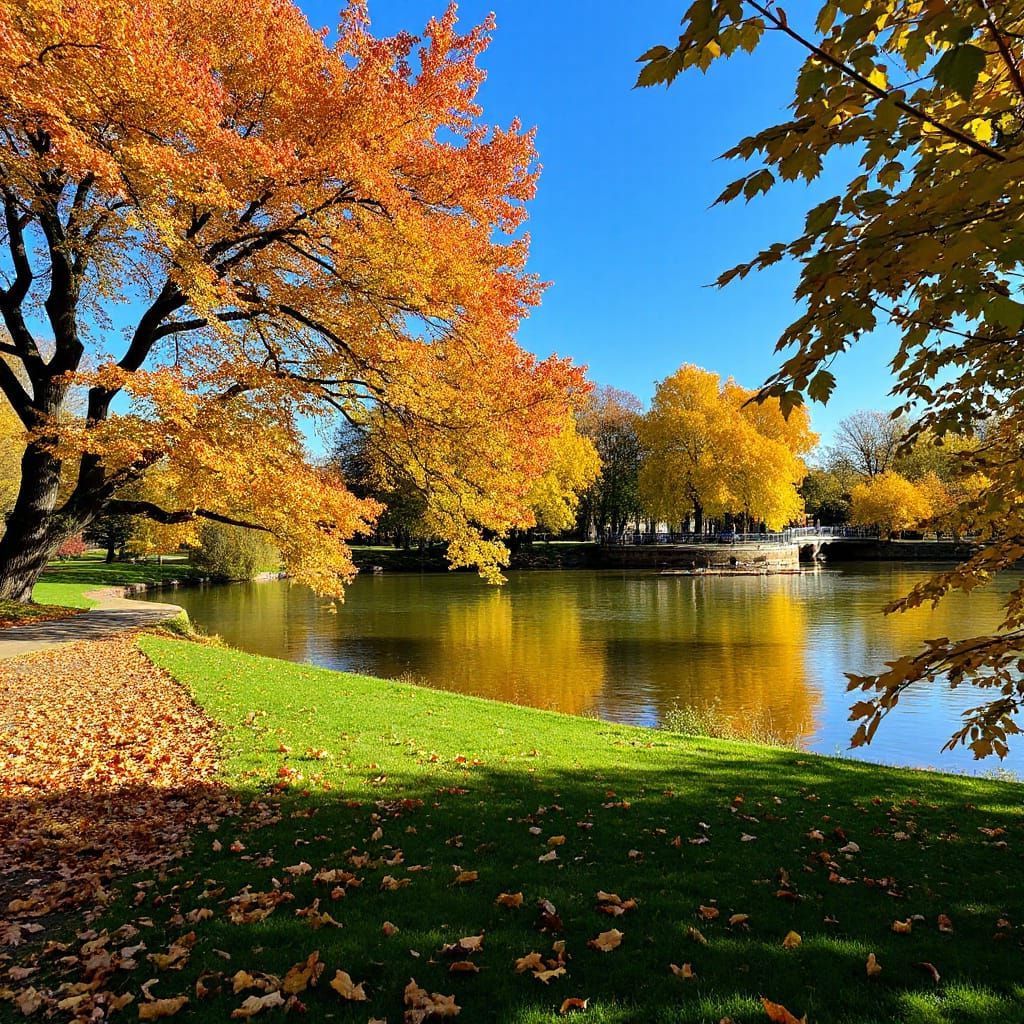 Blue Autumnal Landscape: AI Interpretation