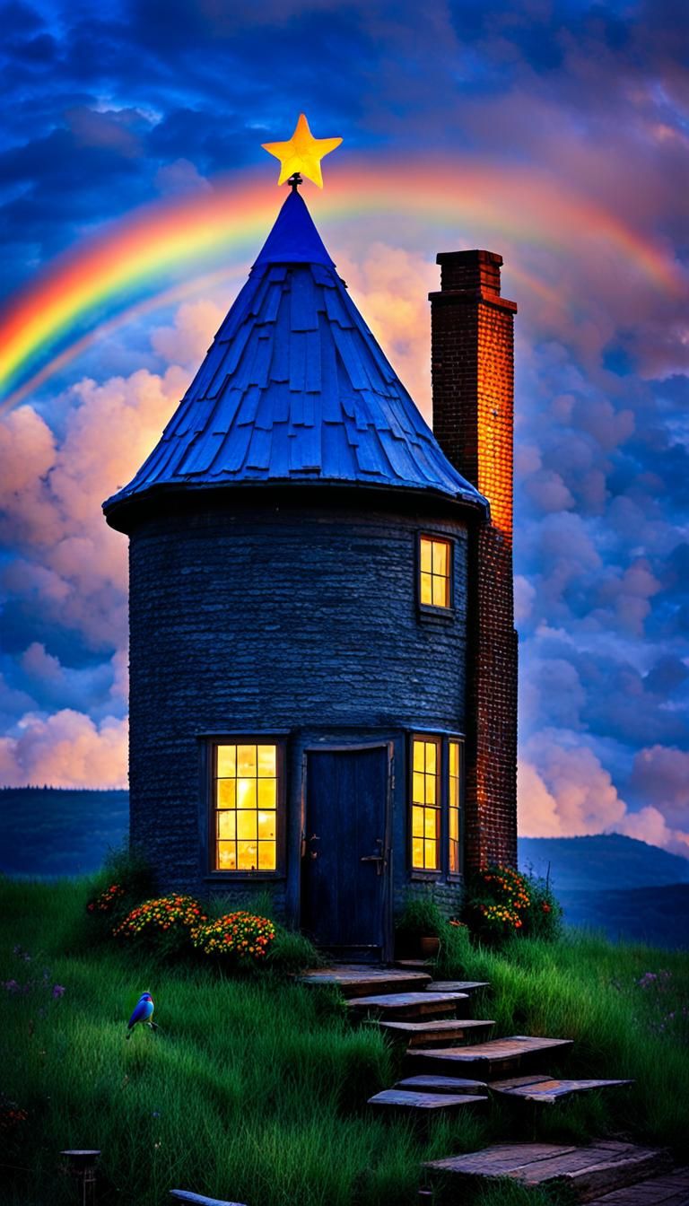 Hot Air Balloon Ascends Over Dreamy Sky