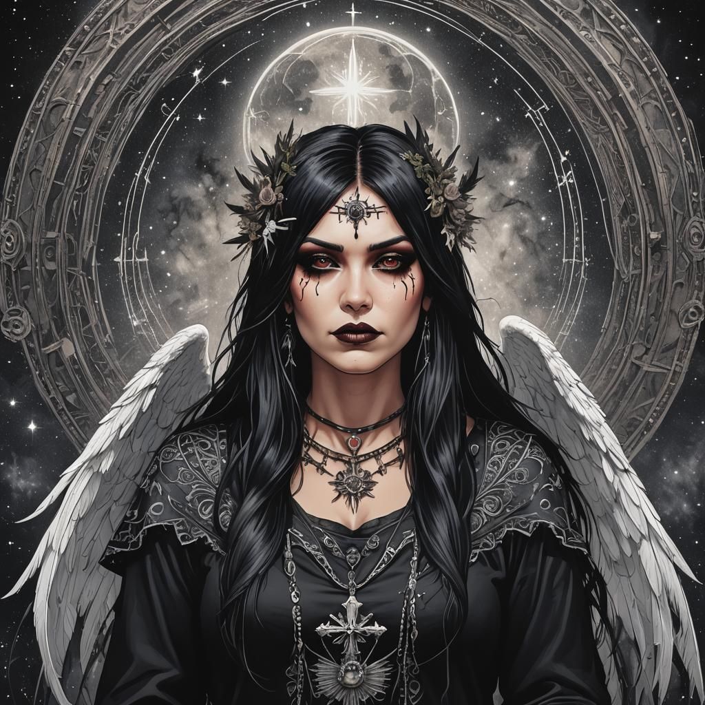 Diverse Digital Portrait: Metal, Emo, Anime Fusion