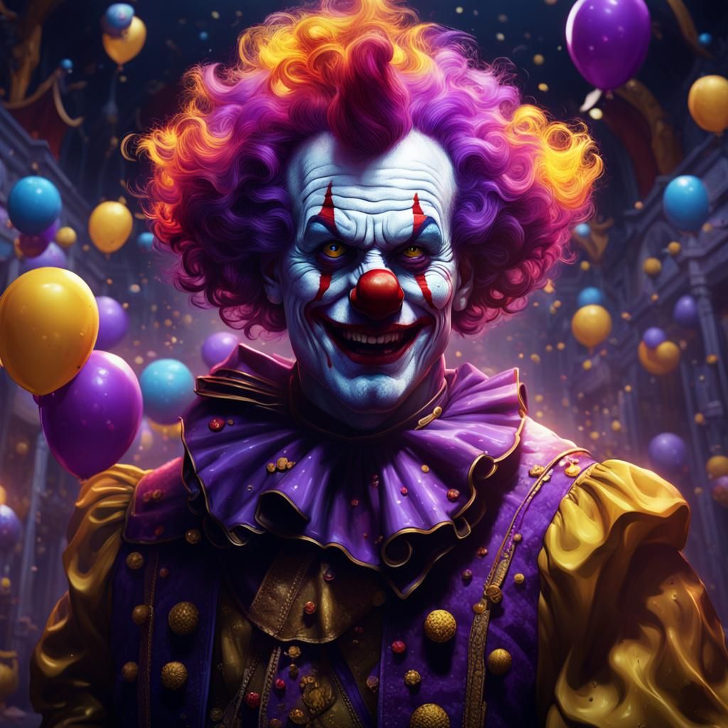 Clowns in Dark Fantasy, Hyperdetailed Concept Art