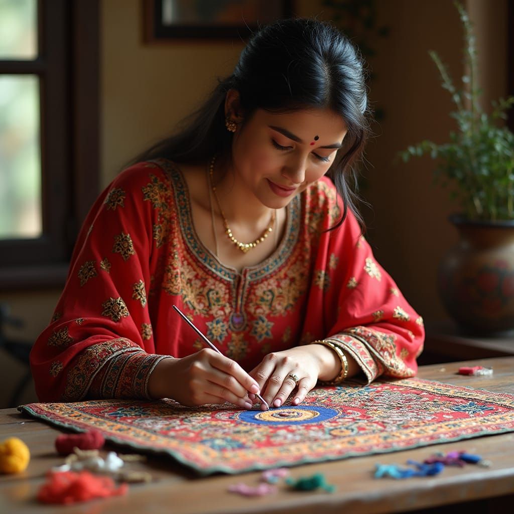 Zardozi Art Home Decor in Traditional Indian Style