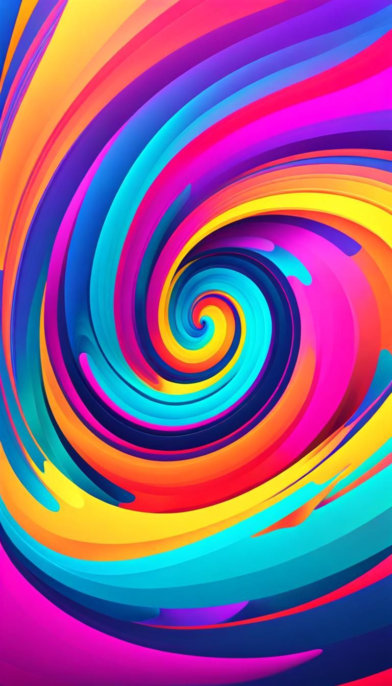 Abstract Vortex in Vibrant Digital Art Style