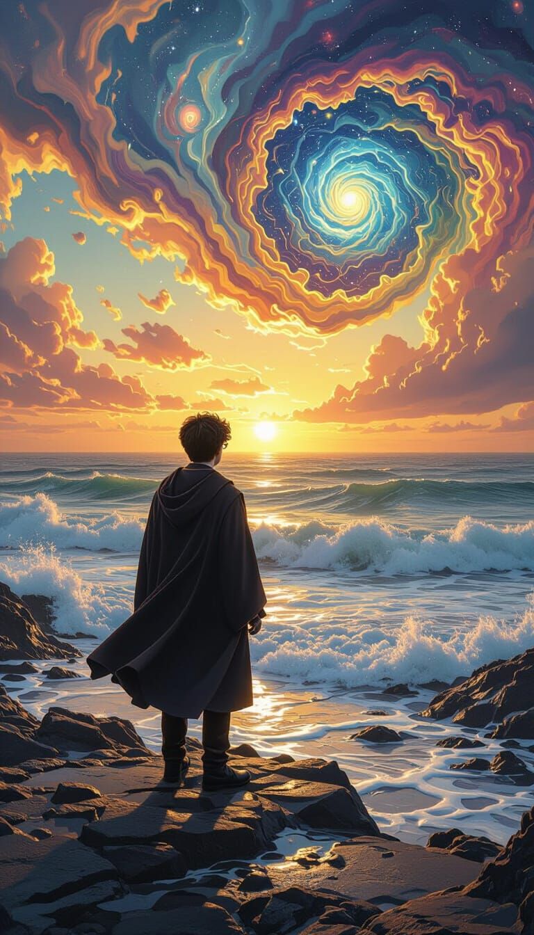 Harry Potter at Sunrise: Surreal, Cosmic Coastline