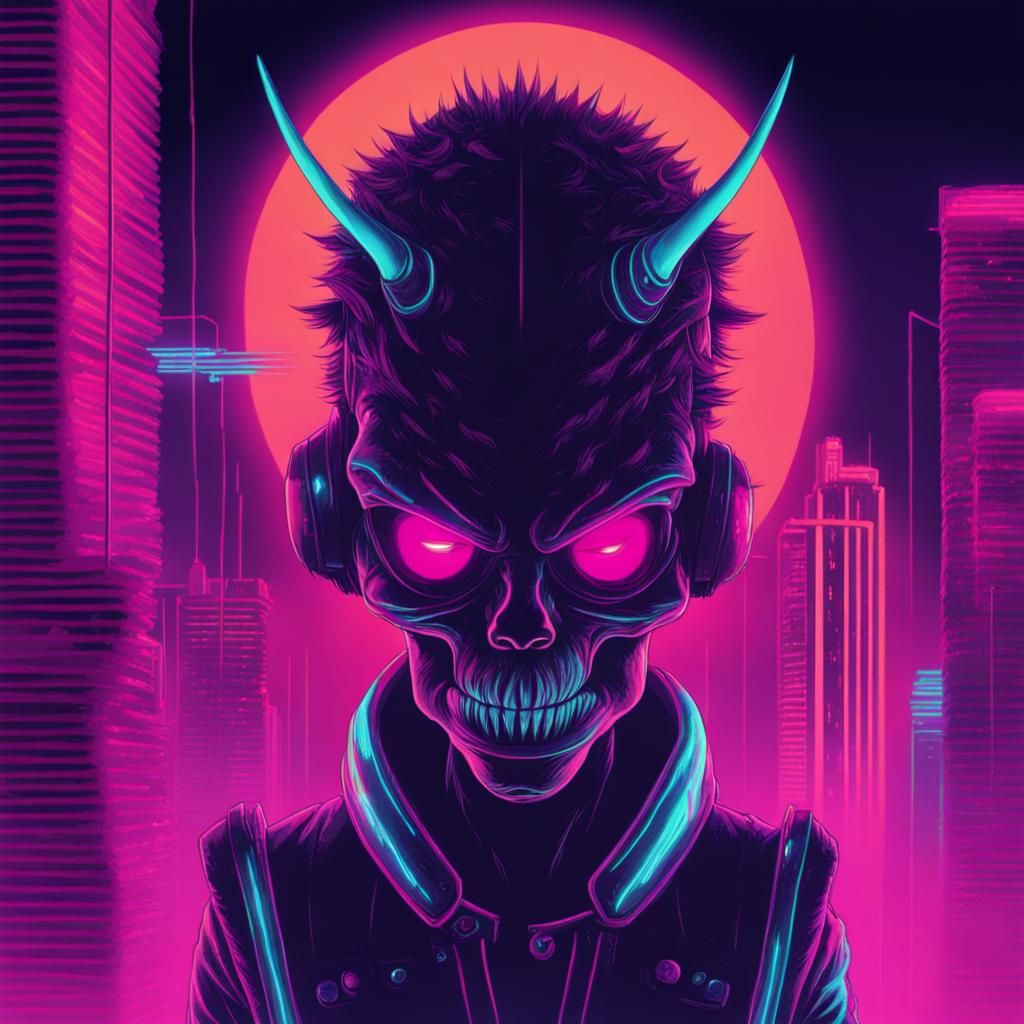 Synthwave Monsters in Mind: A Neon Retroscape