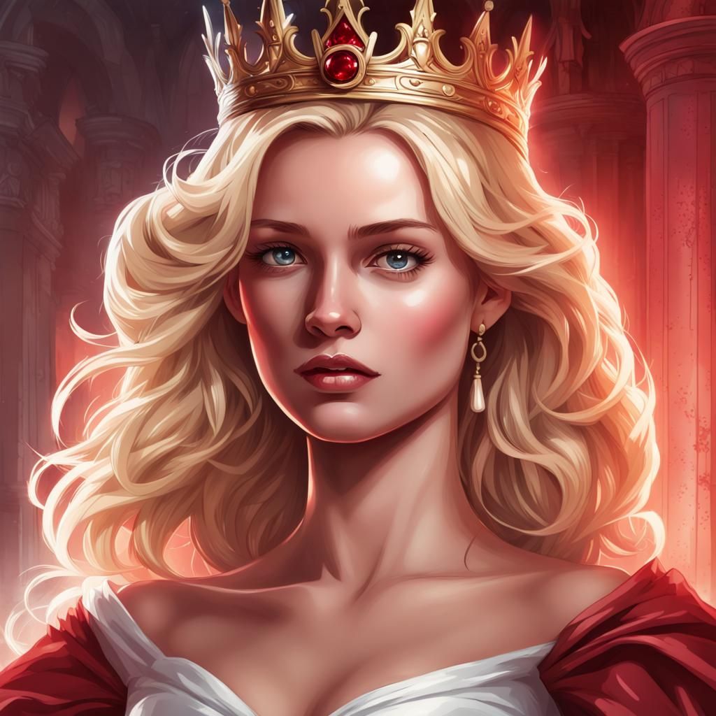 Elegant Princess Portrait in Comic Book Style