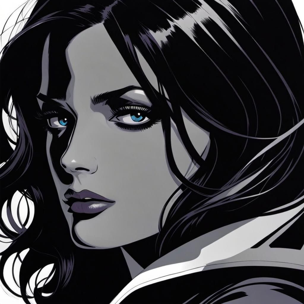 Sinister Jessica Jones in Comic Noir Expressionism