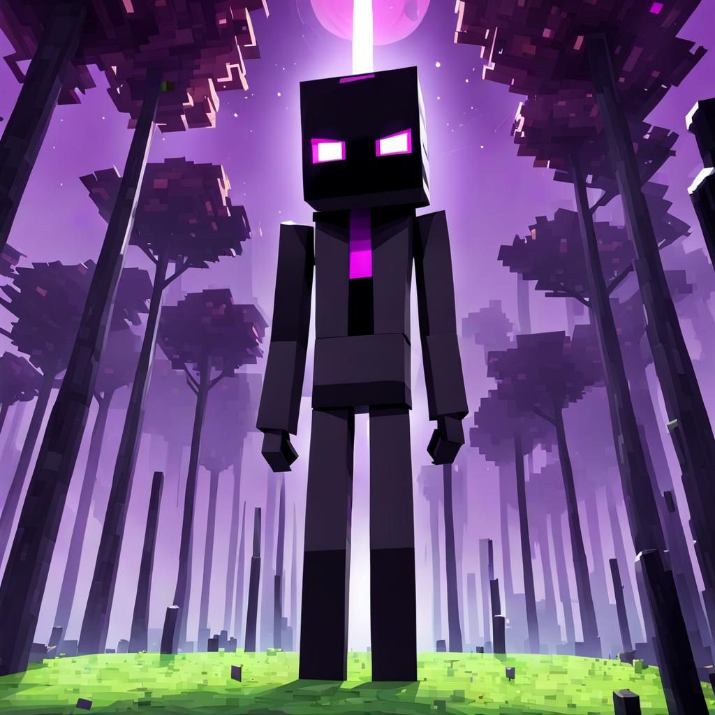 Stylized Minecraft Enderman Illustration