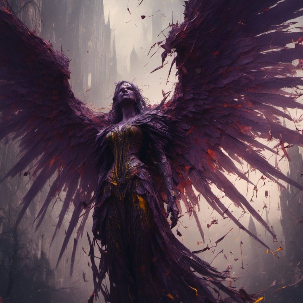Dark Fantasy Wings Concept Art in 8K