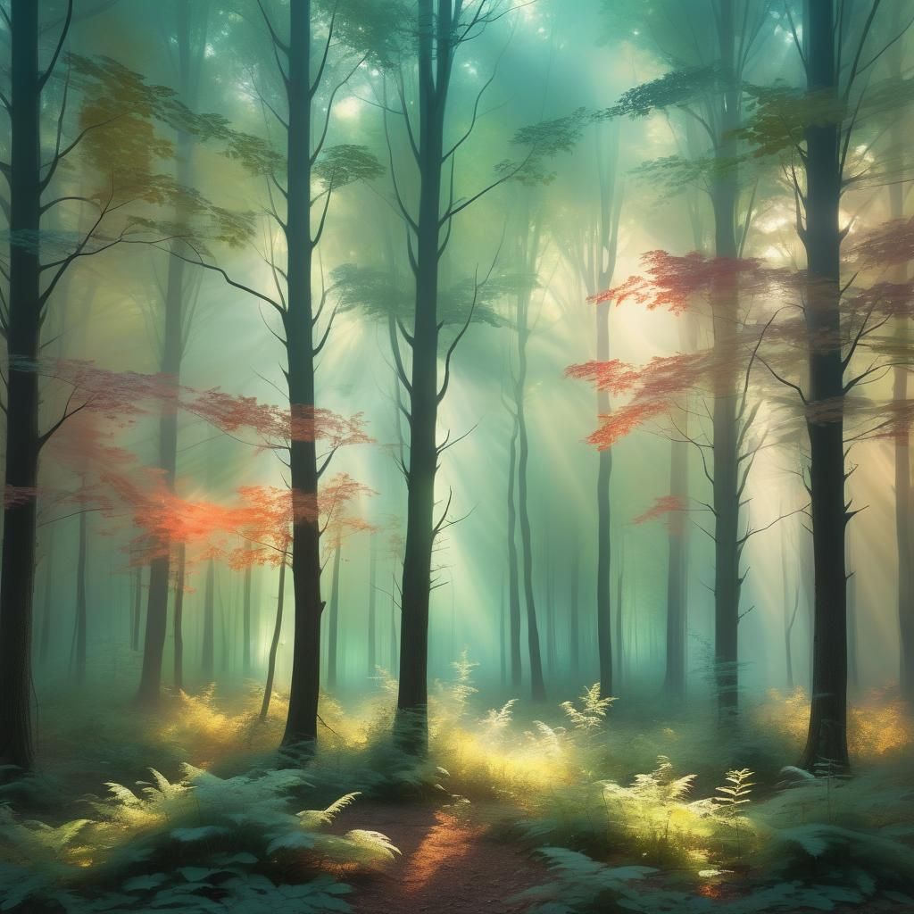 Ethereal Forest of Light: a Digital Art Landscape