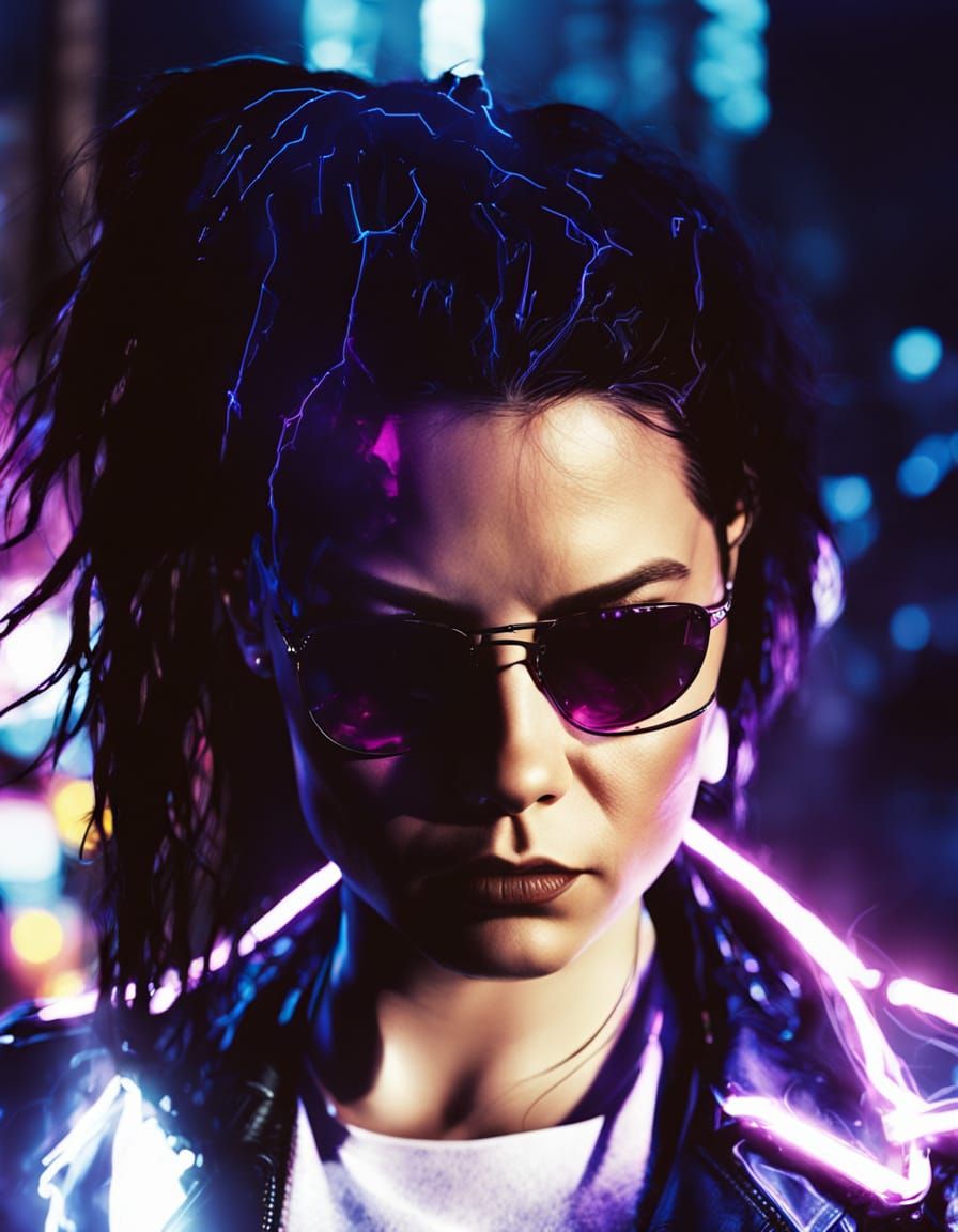 Amy Lee Cyberpunk Portrait in Dark Fantasy Style