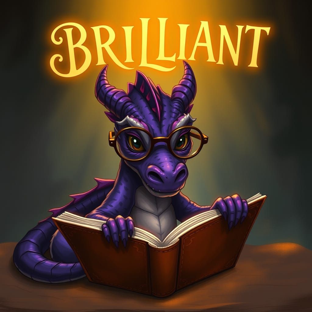 Whimsical Dragon in Elegant Study