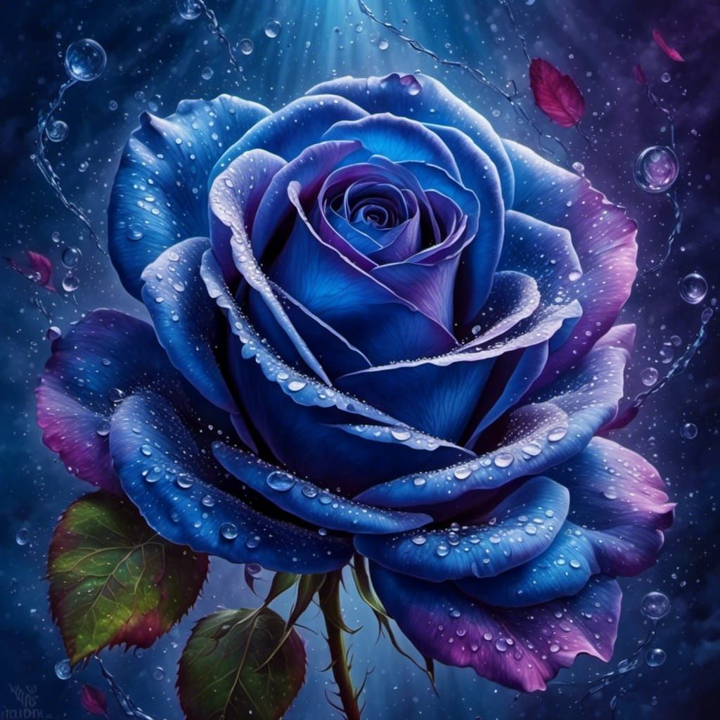 Bright Indigo Rose Generated by AI
