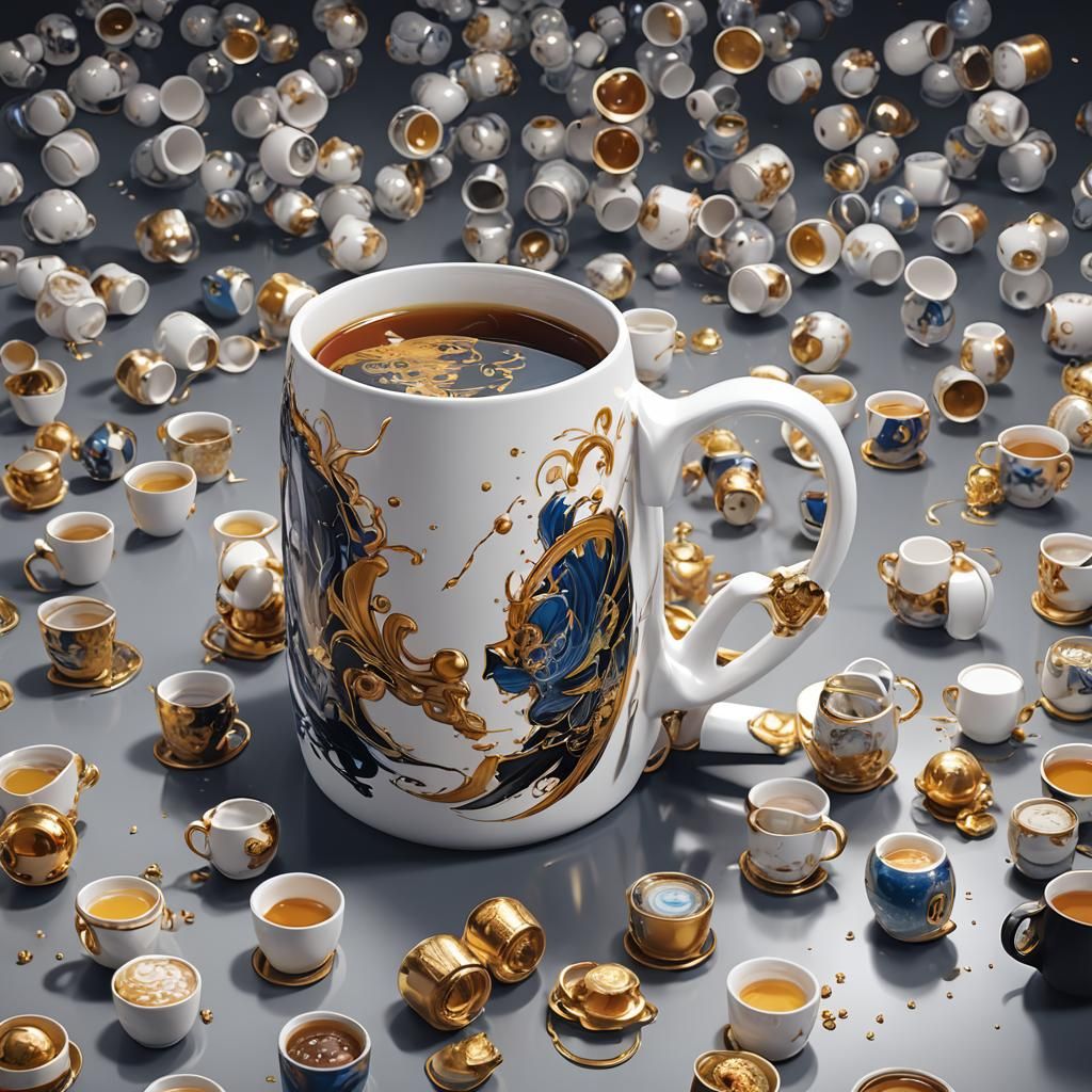 Aesthetic Anime Art Mug in 3D