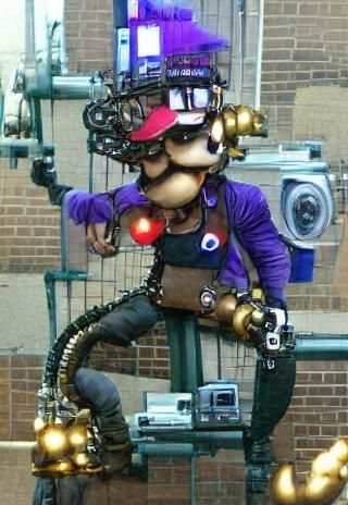 Waluigi in Cyberpunk Steampunk Style