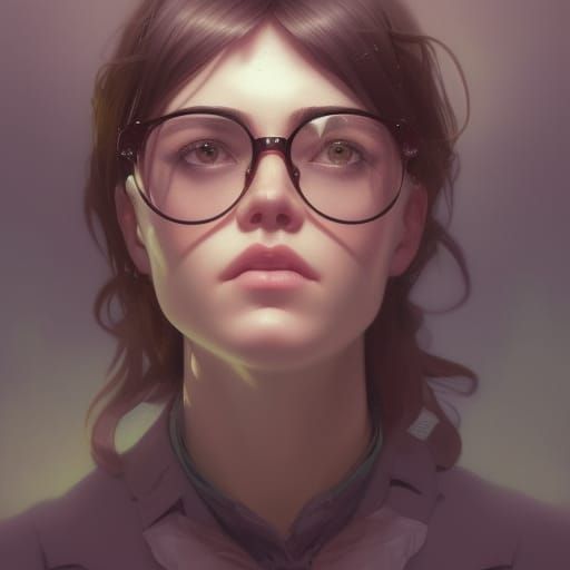 Detailed Portrait of a Scholar with Books