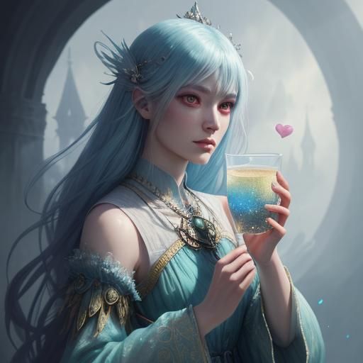 Whimsical Tarot Reader Portrait in Fantasy Art