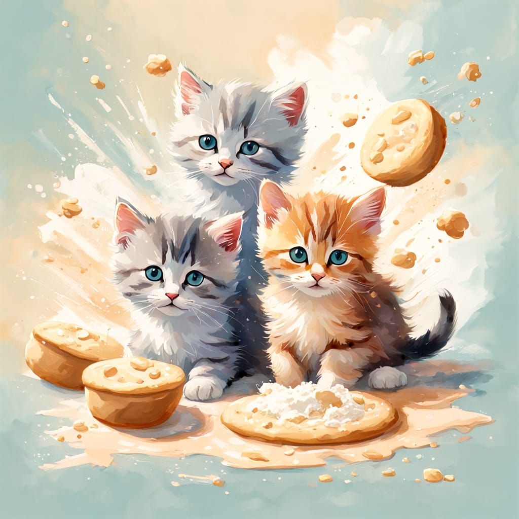Kittens Dance in Swirling Powder