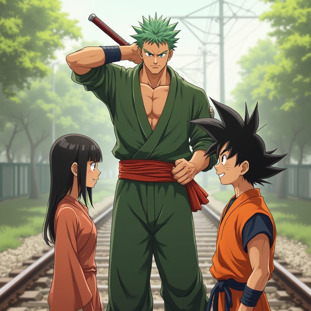 Anime Heroes Stand Together in Serene Moment of Appreciation