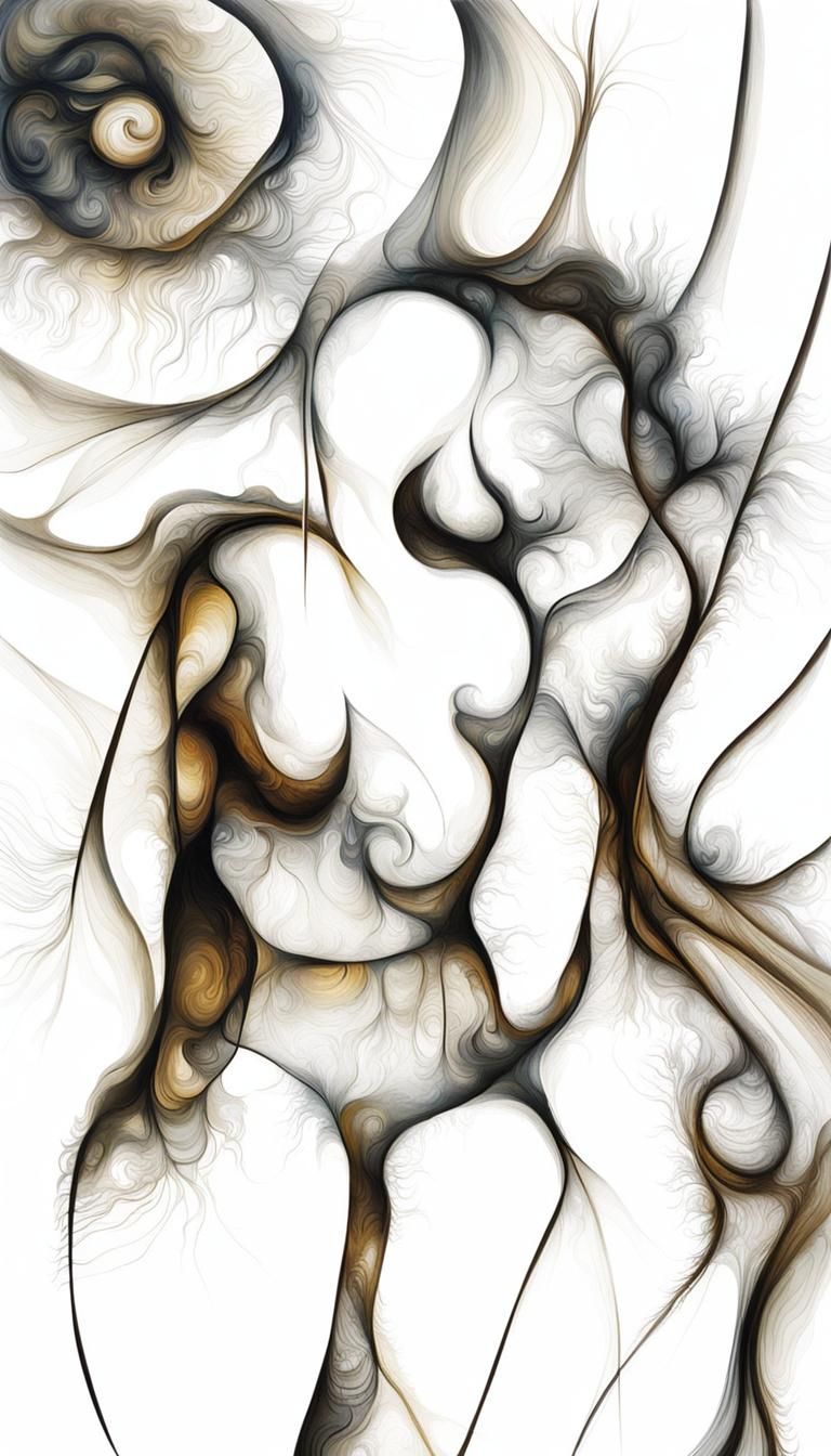 Surreal Humanoid Figure in Abstract Lines