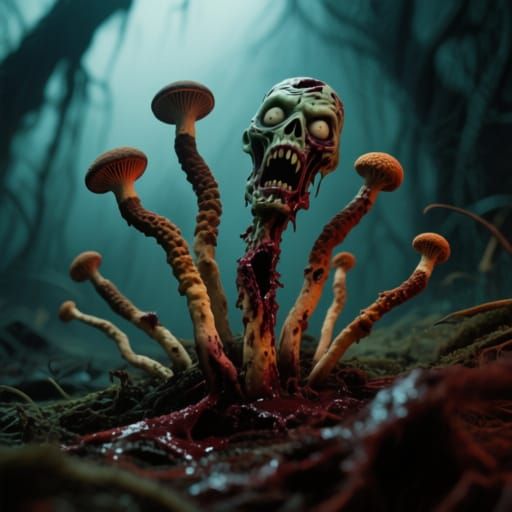 Eerie Nightmare of Cordyceps Infected Zombie