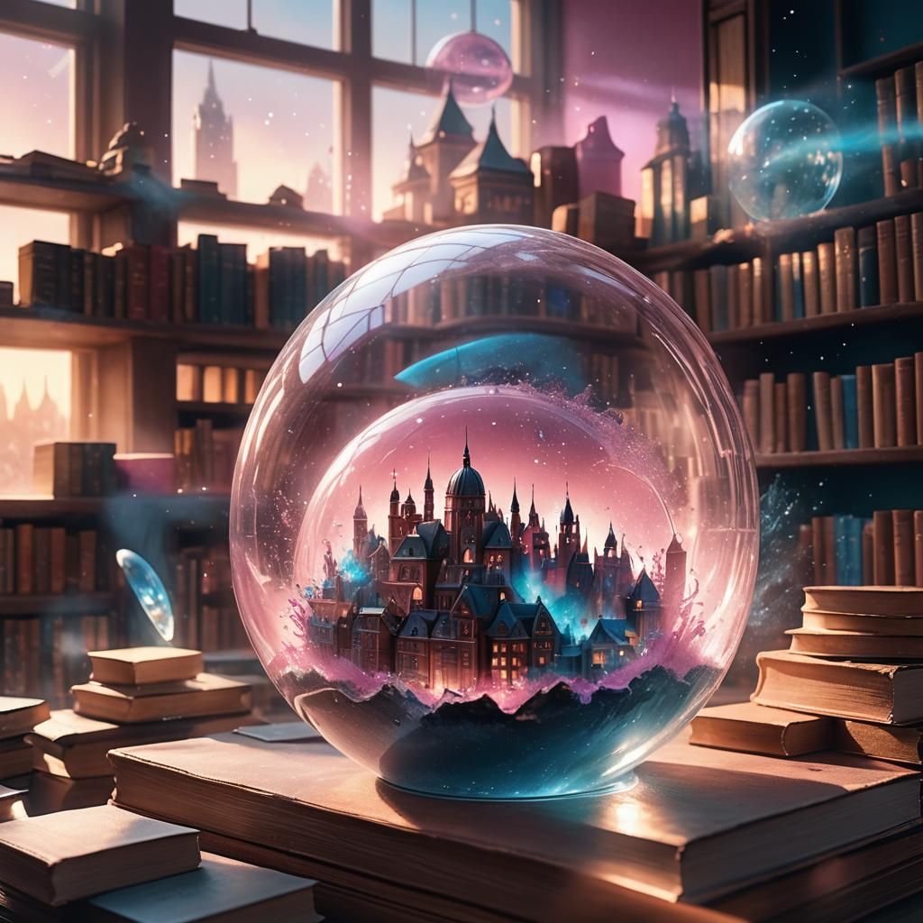 City in Glass Globe: Detailed Matte Painting