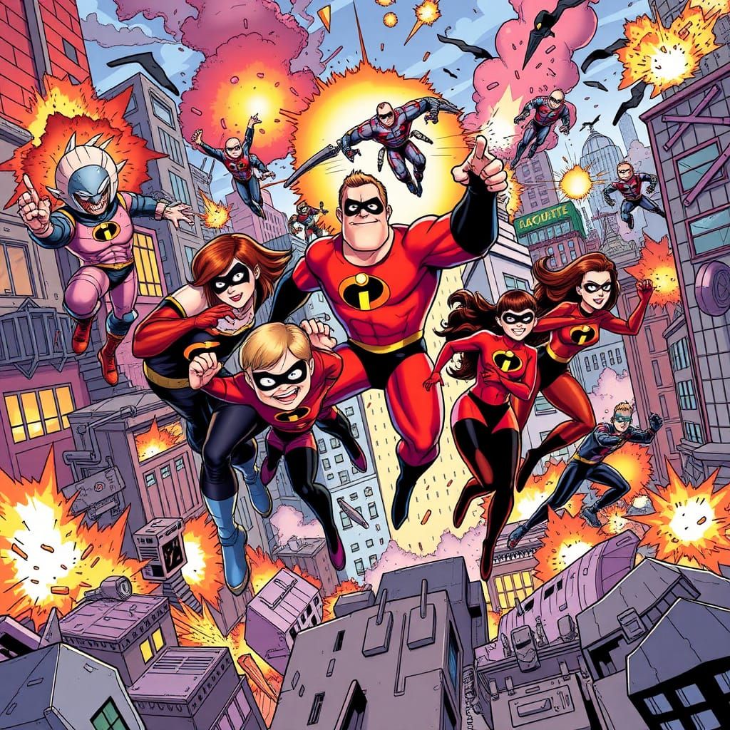The Incredibles Wreak Havoc in Comic Book Style
