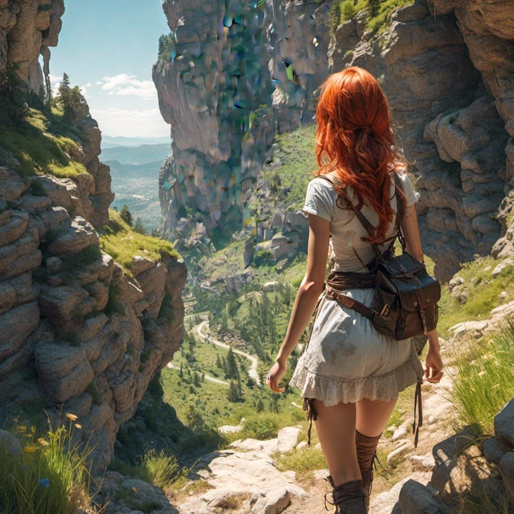 First-Person Adventure: Girl Holds Hand in Nature