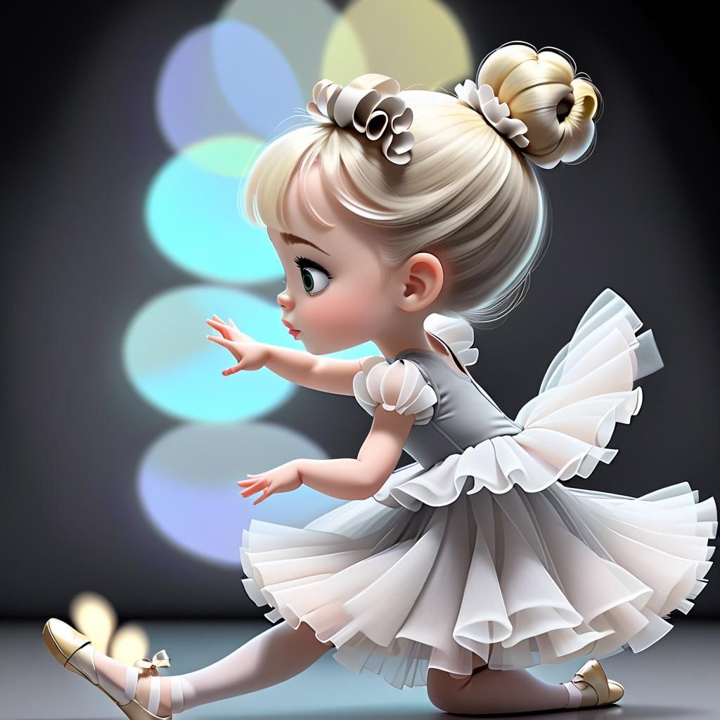 Ballerina in Pale Yellow Dress Digital Art
