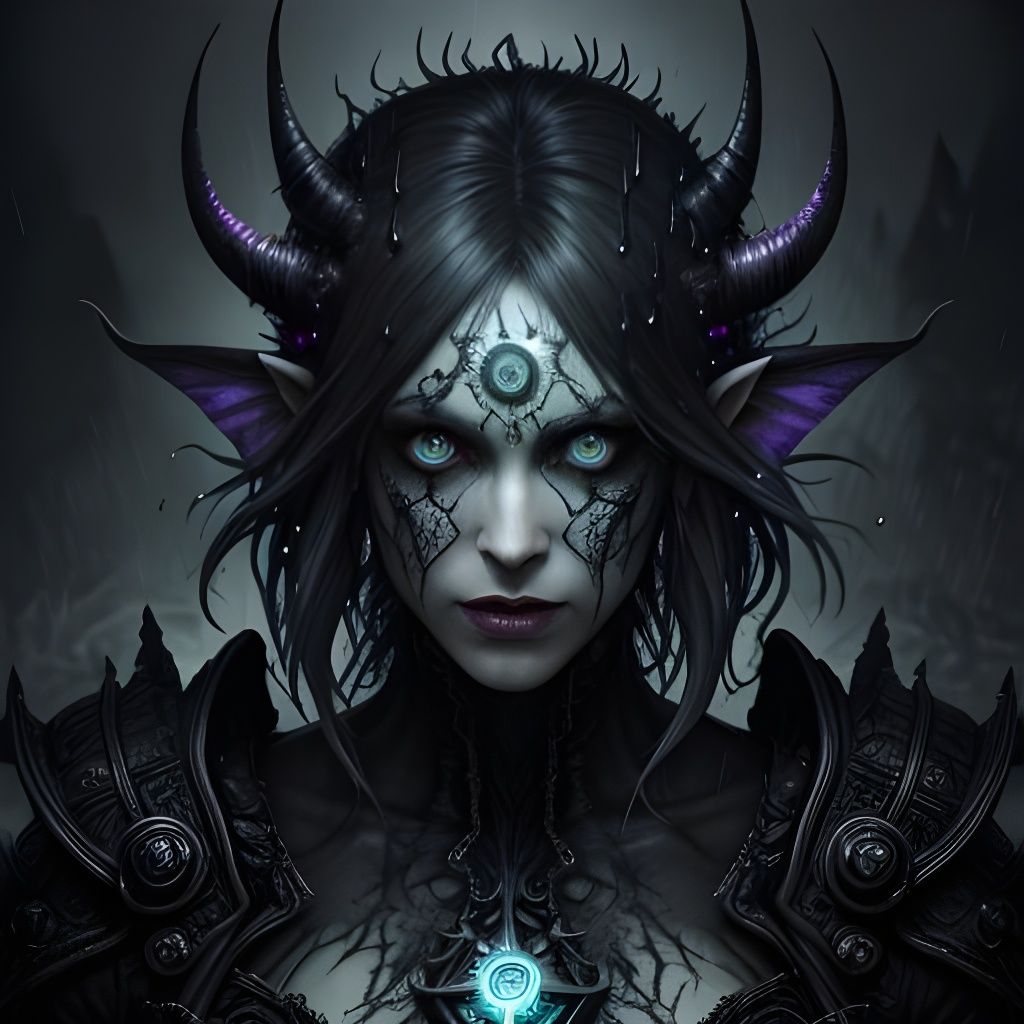 Biohazard Fey Demon Portrait in Digital Concept Art