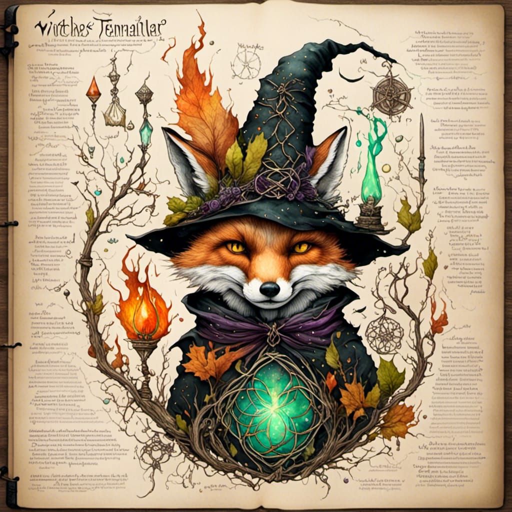 Fox Familiar Illustration with Celtic Knotwork