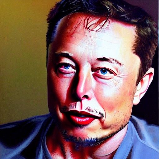 Realistic Oil Painting Portrait of Elon Musk