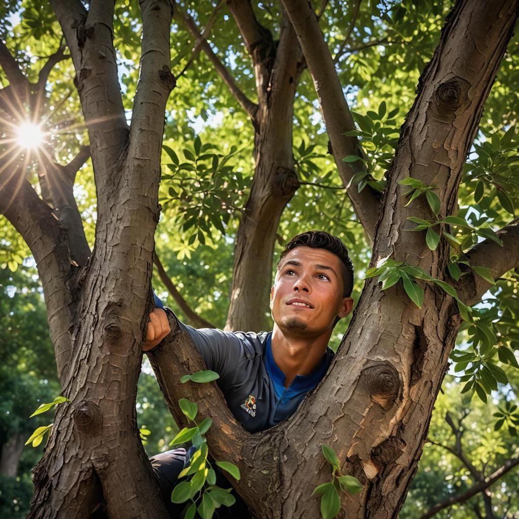 Ronaldo Licks Tree in Macro Photography