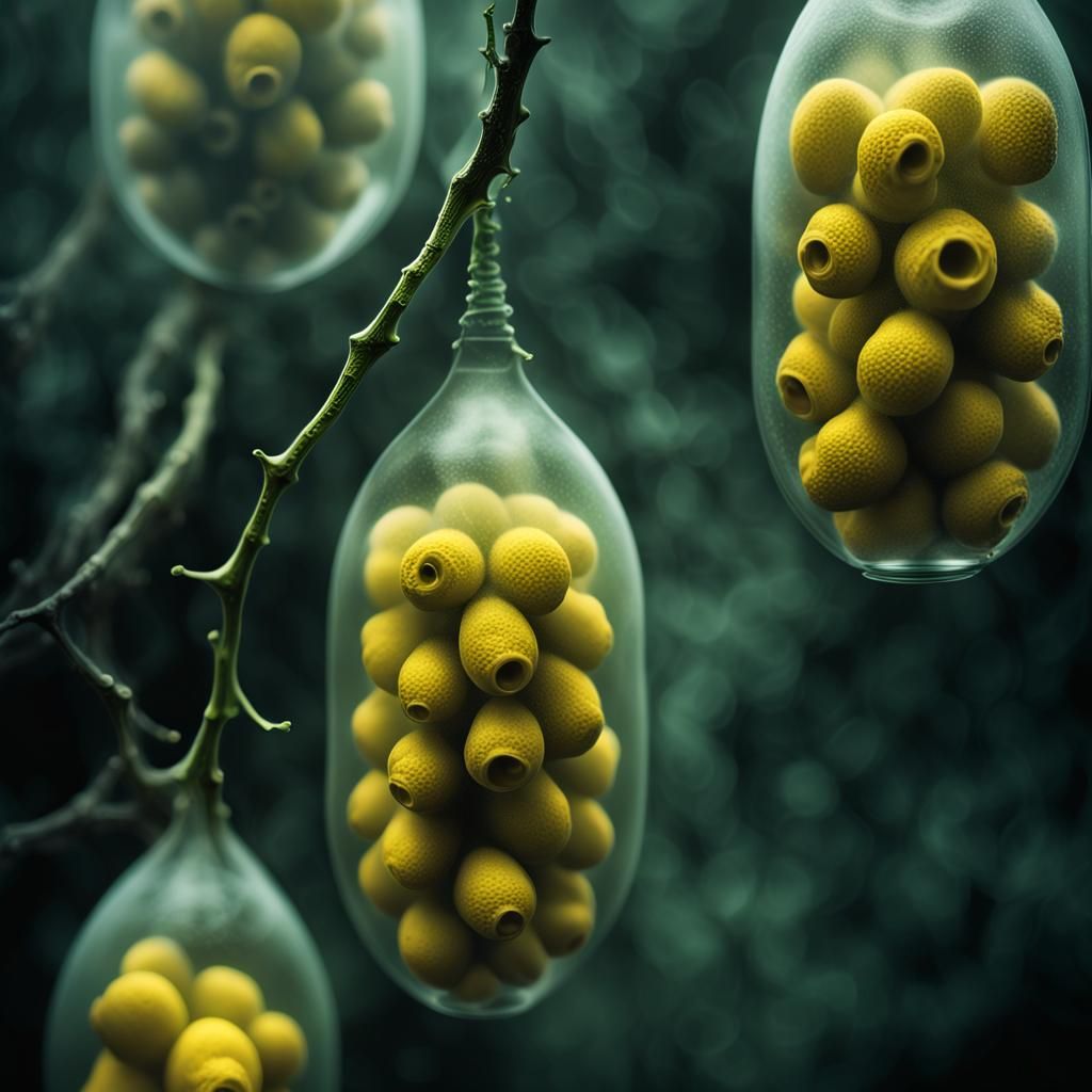 Eerie Bio-Organic Cocoons in Hyper-Realistic Sci-Fi