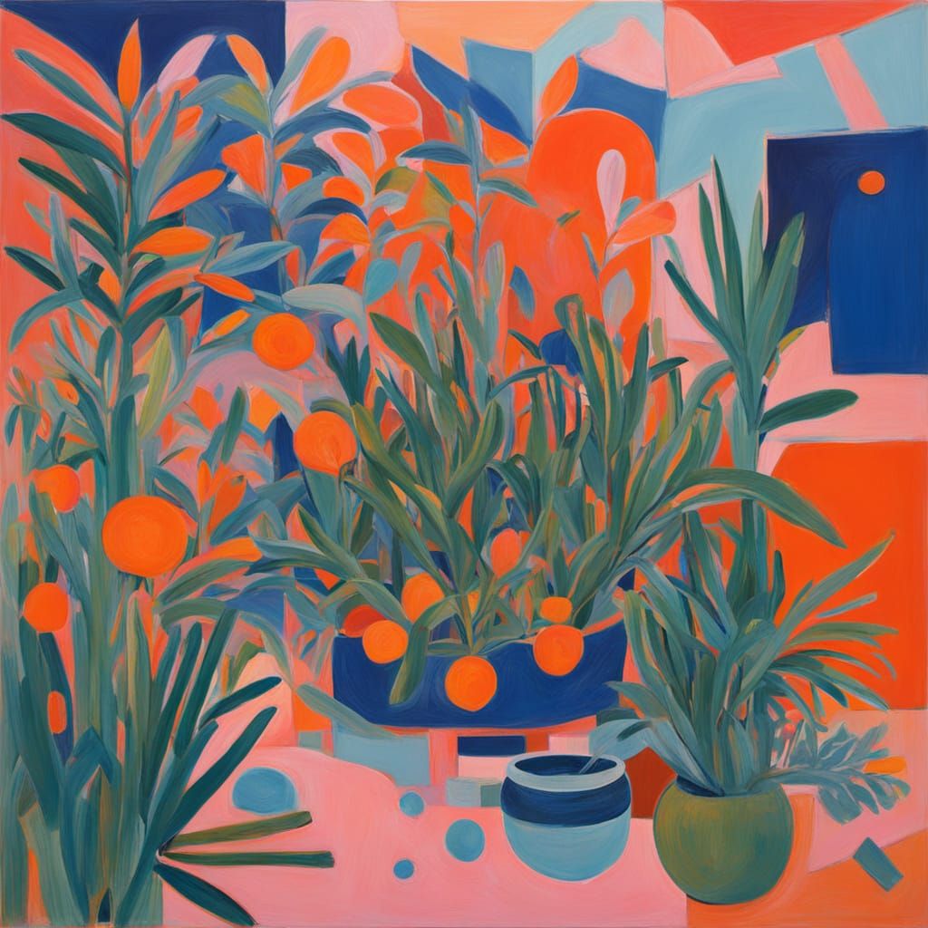 Abstract Surrealism Painting in Bauhaus Fauvism Style