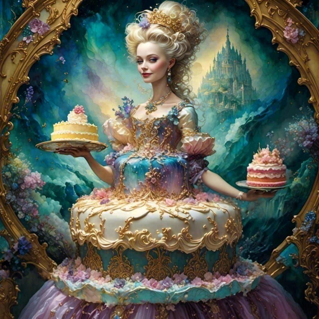 Marie Antoinette: Fantasy Ink Cake Portrait