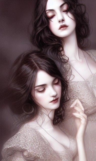 Gothic Romance: Two Women in Rococo Lace