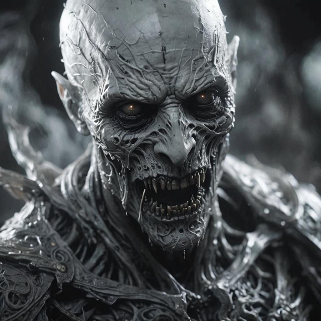 Terrifying Ghoul in Dark Ethereal Atmosphere