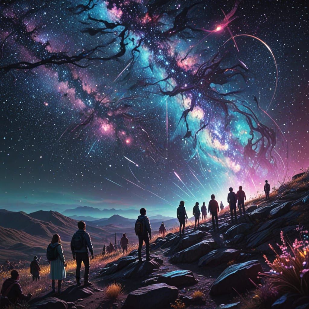 Cosmic Light Shines on People in Dark Land