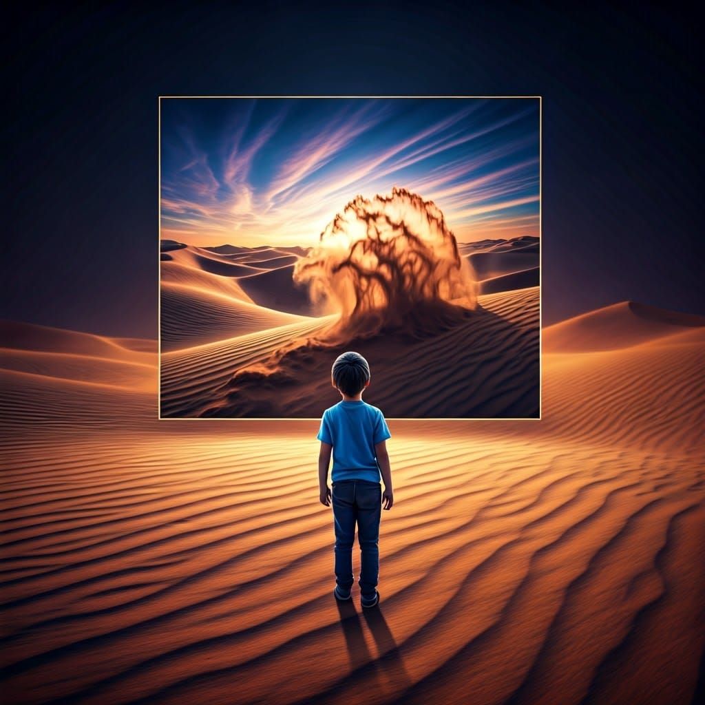 Childhood Wonder: Desert Portal in Unreal Engine Style