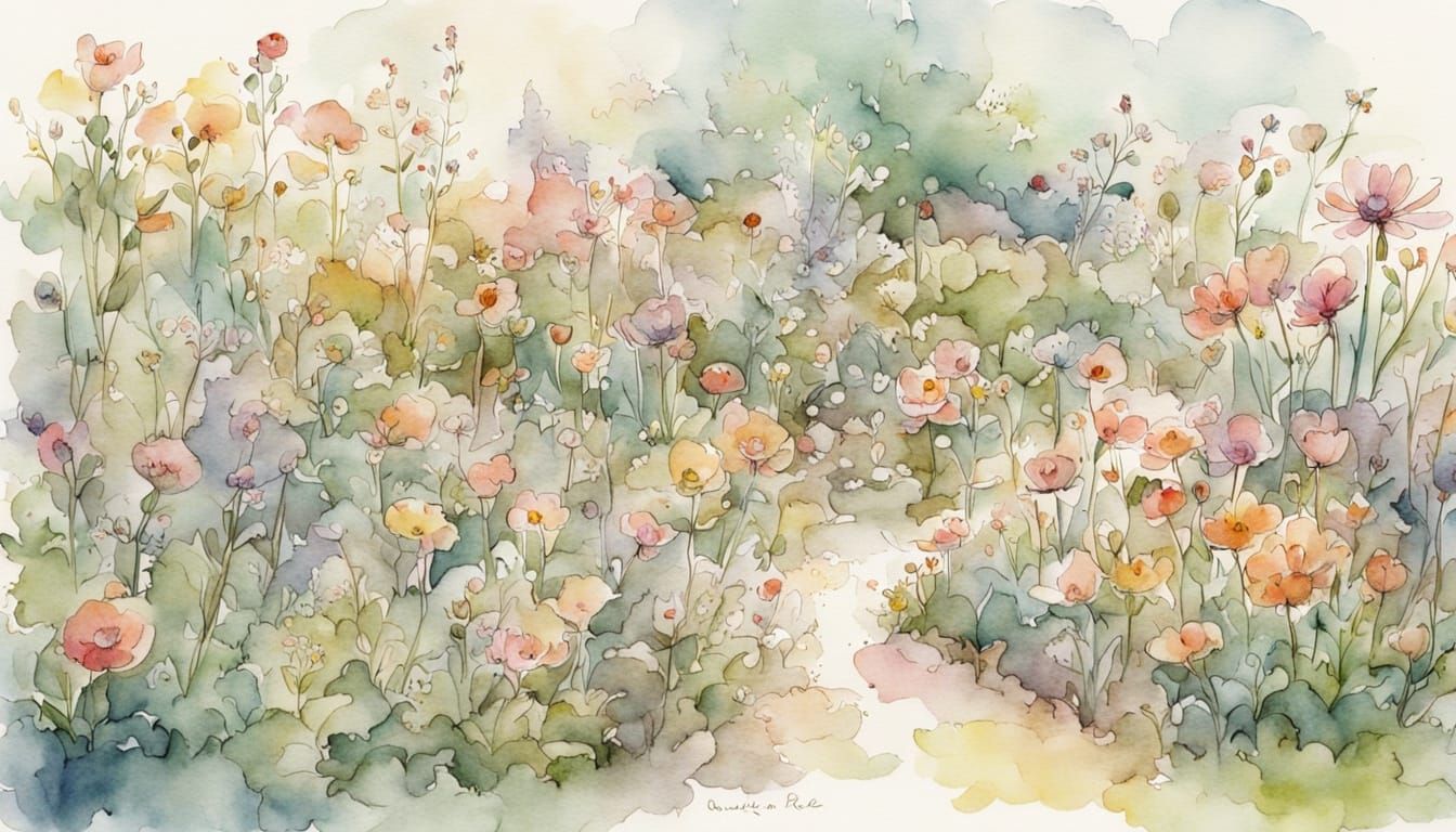 Charming Garden Center in Watercolor Illustration