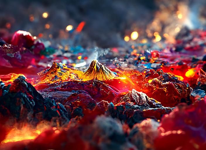 Spectacular Volcano Eruption in Hyperrealistic Digital Art