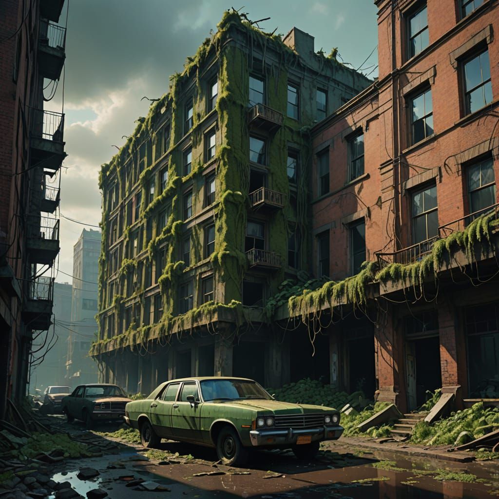 Post-Apocalyptic Metropolis Consumed by Nature