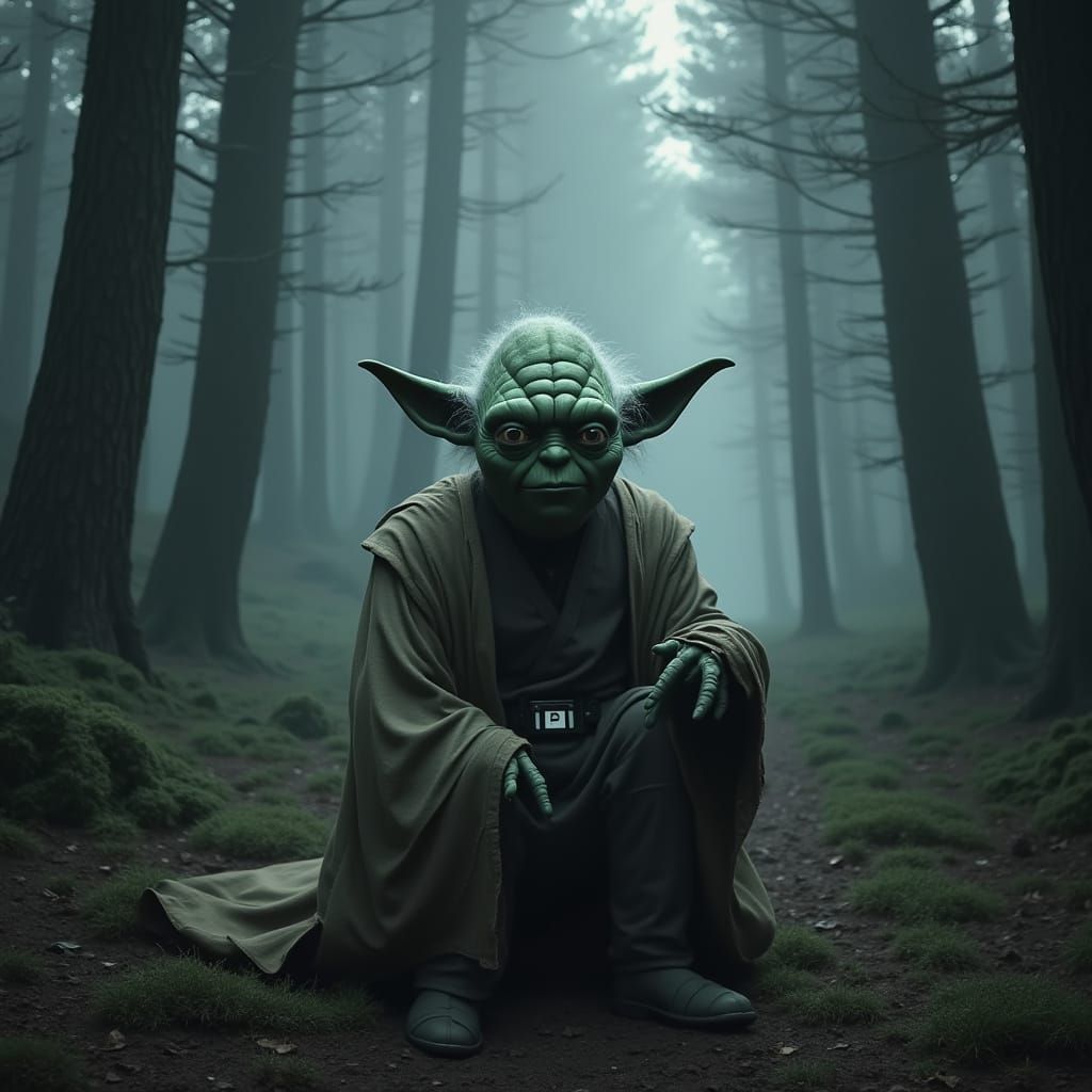 Mystical Dark Lord in Industrial Ominous Forest