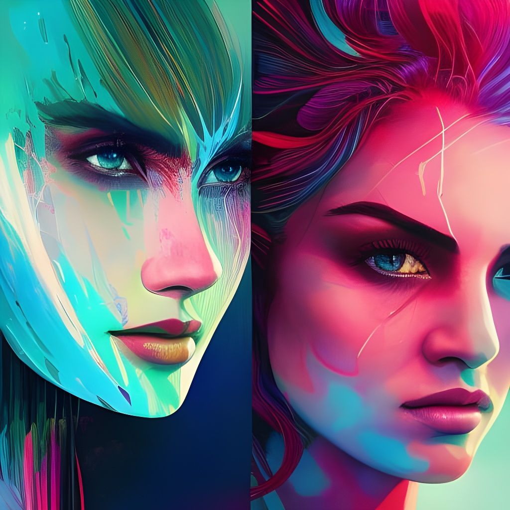 Mirror Image of a Beautiful Woman: Digital Art