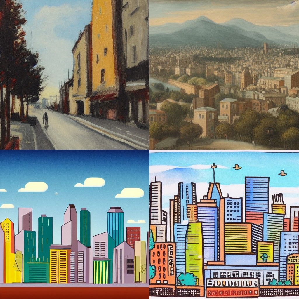 Simple Cityscape Visualized by AI