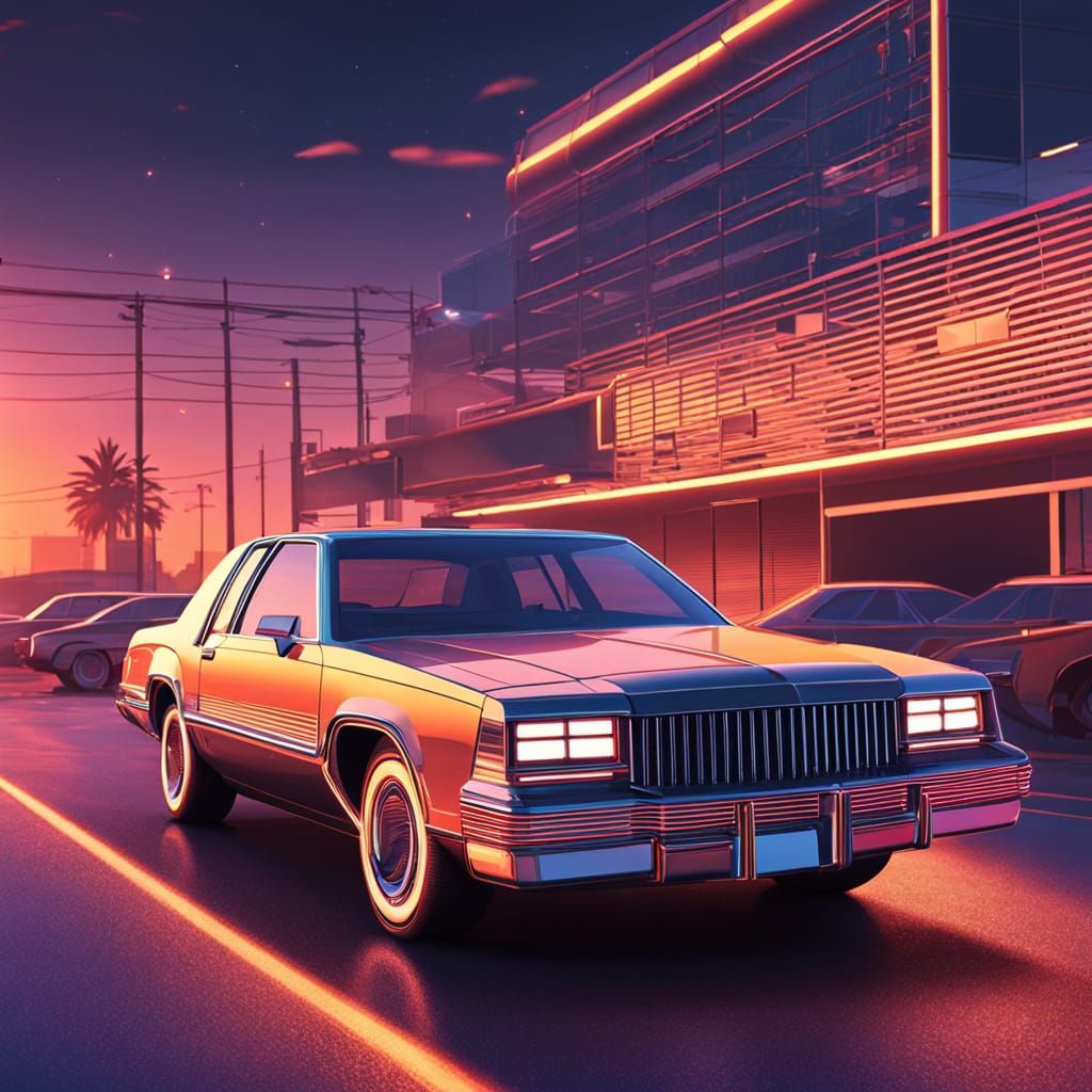 Retro Futuristic 1986 Buick Car in 3D Rendering