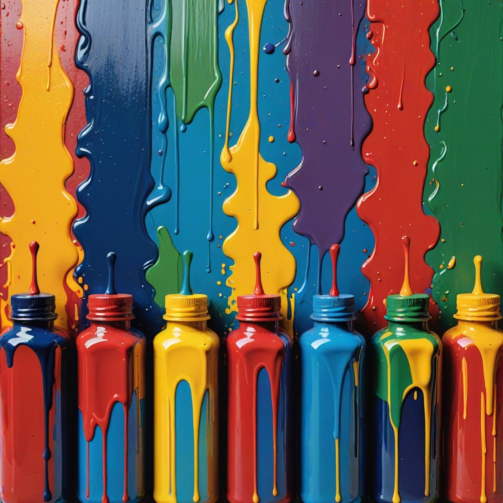Vibrant Palette Unleashed in Splendid Colorful Drips