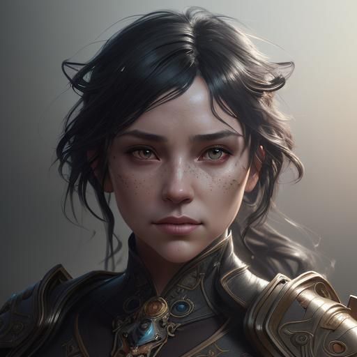 Woman and Cat Face Fusion in Detailed Digital Art