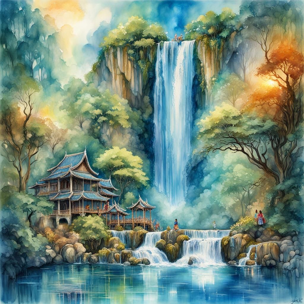 Laos, Kuang Si waterfall